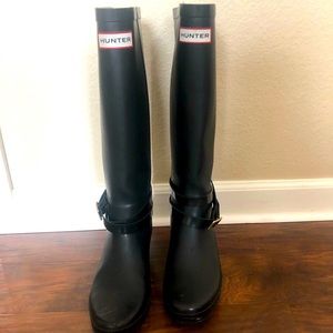 Hunter wedge tall rain boots women size 7